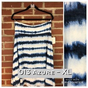 LuLaRoe Navy Tie Dyed Azure Circle Skirt